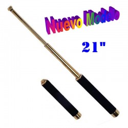 DEFENSA EXTENSIBLE EN ACERO DE 21" MOD. EN COLOR DORADO CON MANGO DE GOMAESPUMA CON FUNDA